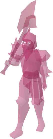 Dharok the Wretched wearing Barrows armour and carrying his greataxe