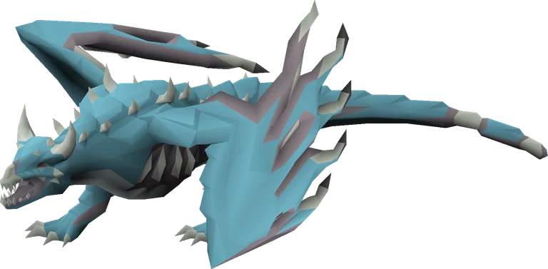 Vorkath, the blue undead dragon, with wings spread